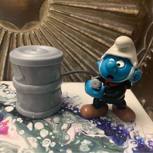 Vintage Smurf Fireman Peyo Schleich Toy Complete Rare